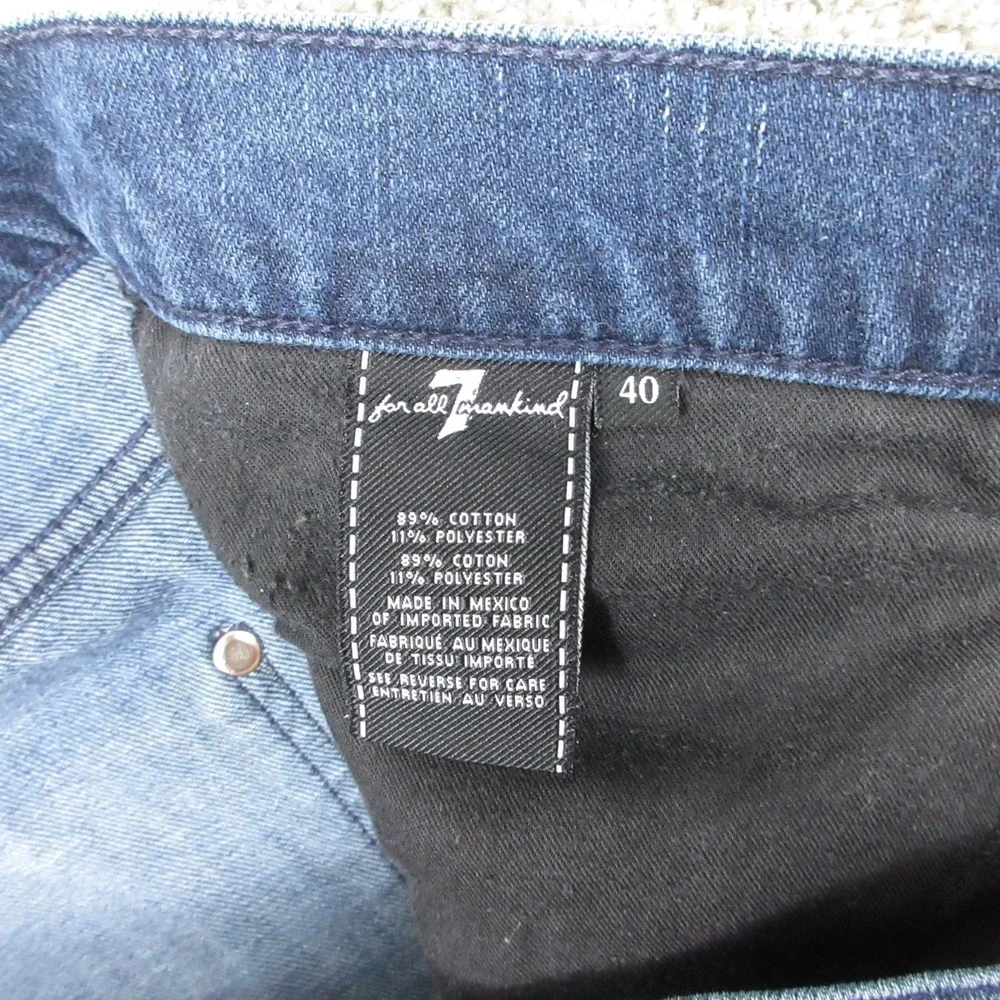 7 For All Mankind Jeans Mens 40x30 Blue The Straight Foolproof Denim Pants Faded